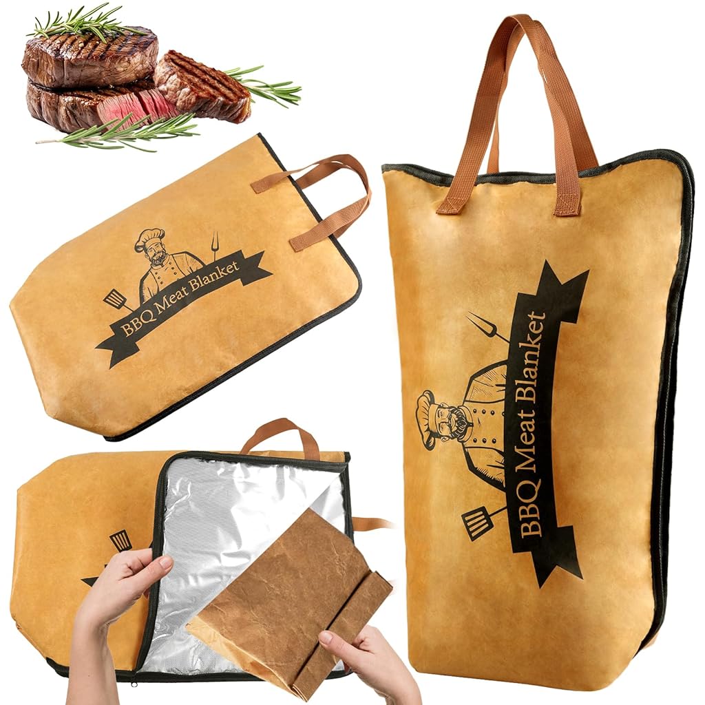HASTHIP® BBQ Meat Insulation Blanket Food Bag, 15x21 Inch Reusable Food Insulation Bag, Insulation Zippered Food Wrap Reusable Takeaway Bag for Keeping Barbecue, Grilled Meats & Food Warm HASTHIP® BBQ Meat Insulation Blanket Food Bag, 15x21 Inch Reusable Food Insulation Bag, Insulation Zippered Food Wrap Reusable Takeaway Bag for Keeping Barbecue, Grilled Meats & Food Warm
